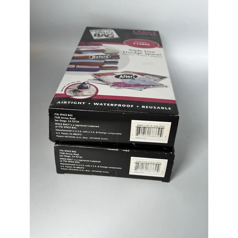 Original Space Bag Large Vacuum Seal Storage Bags 4 Total Airtight Reusable